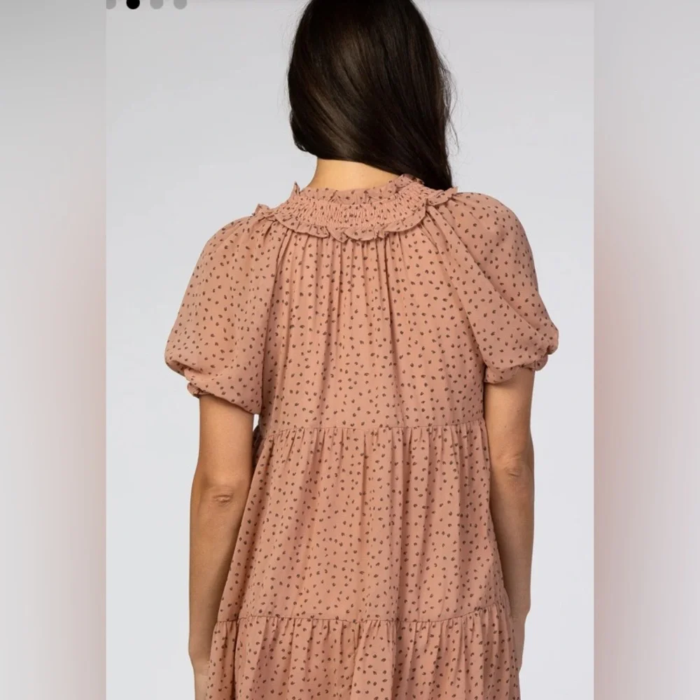 Merci Printed Front Tie Tier Dress | New Without Tags - Picture 4 of 10